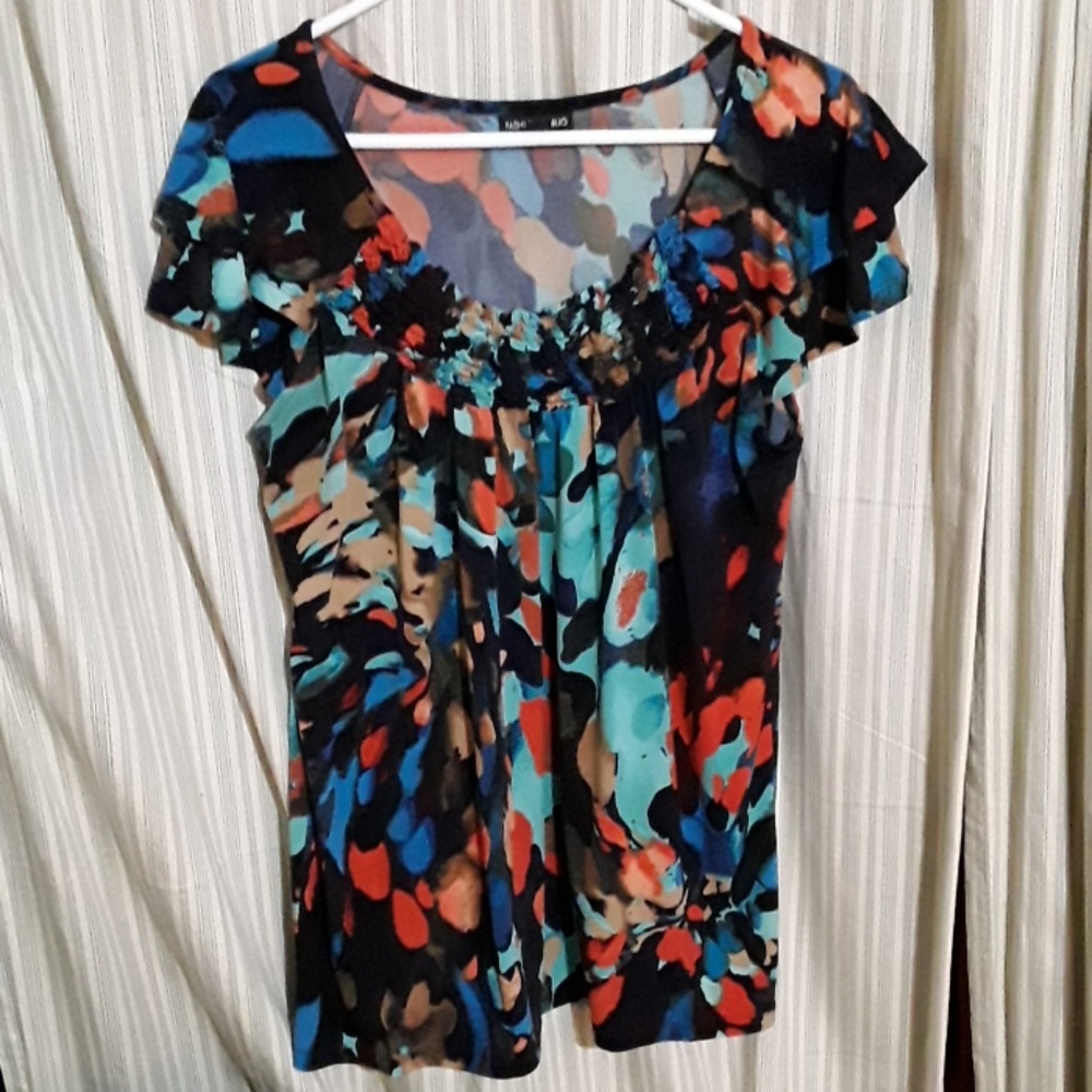 M Fashion Bug stretch ruffle sleeve blouse